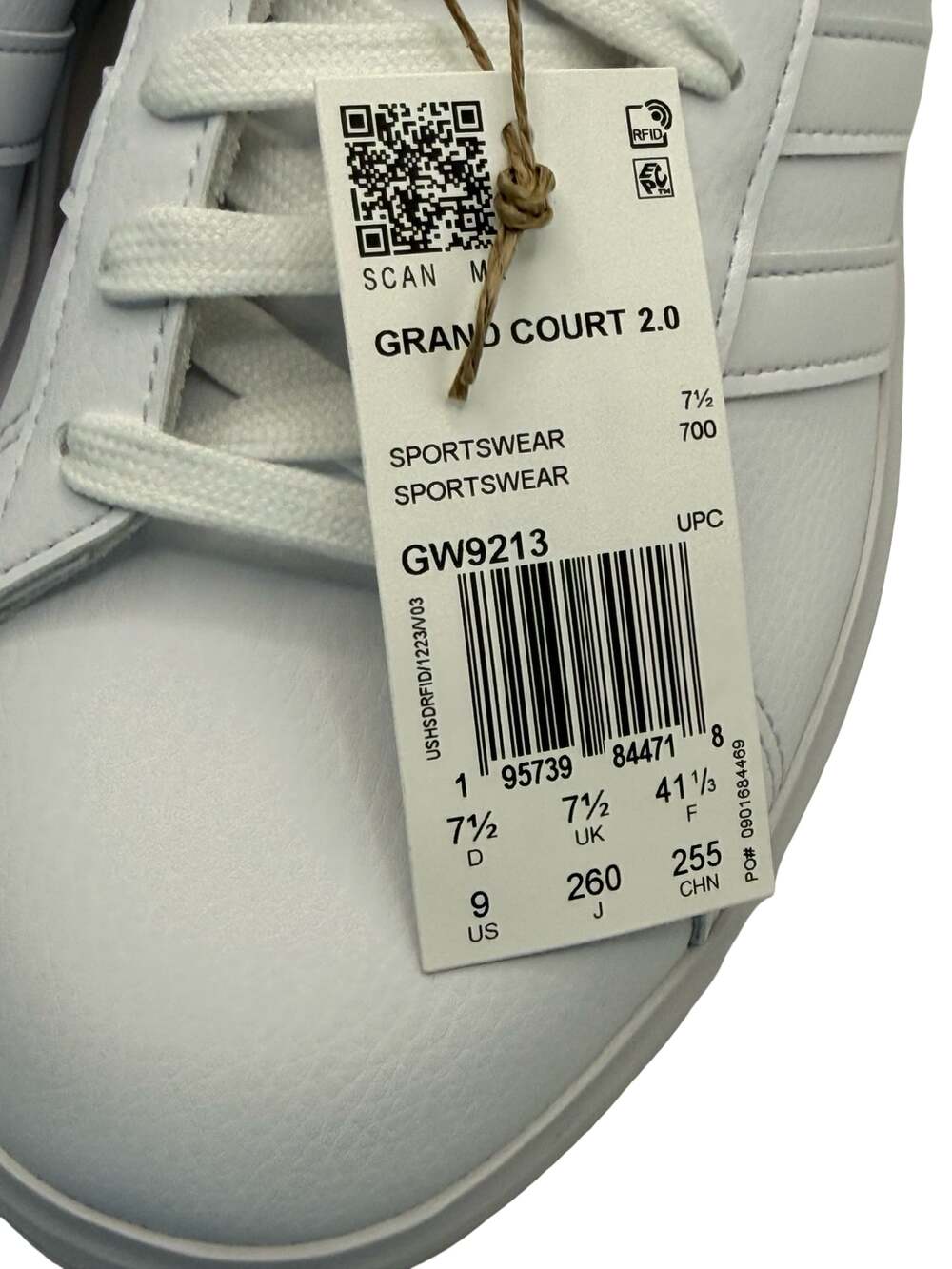 Adidas Grand Court 2.0 Women's Size 9 White Sneakers - Picture 10 of 10